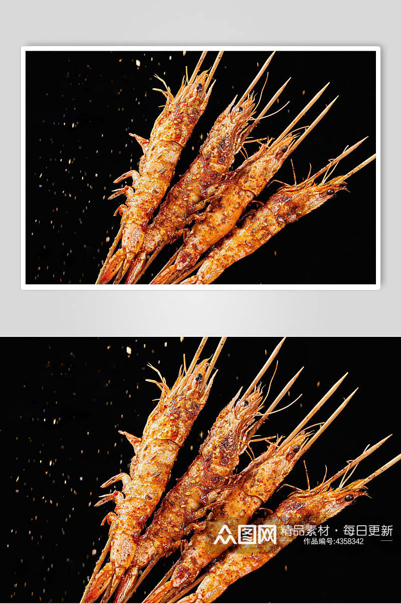 烤串大虾图片素材