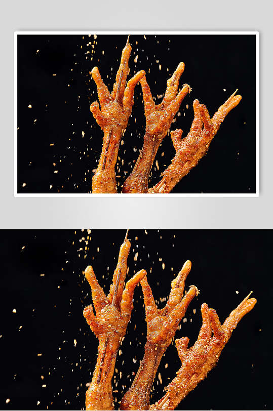 烤串鸡爪图片