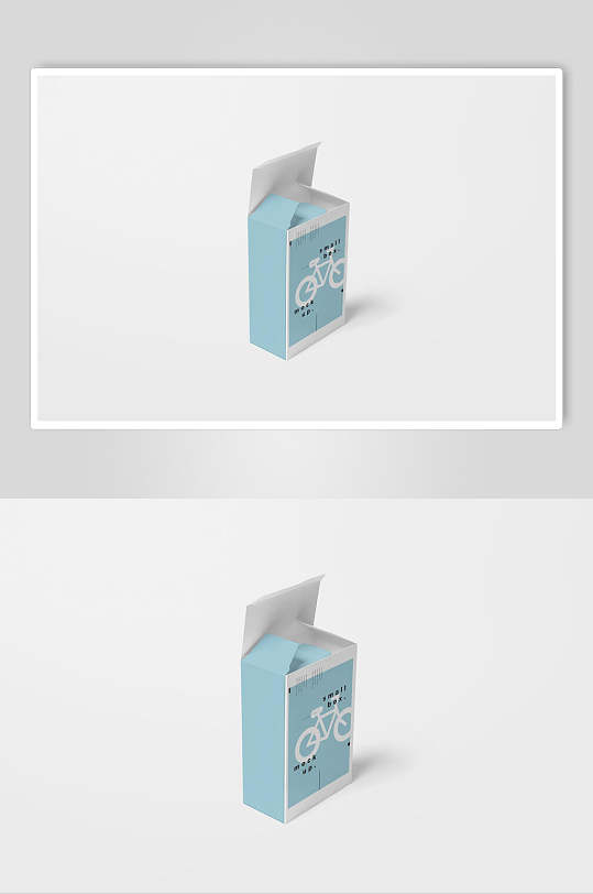 蓝色自行车图案文创品牌VI样机
