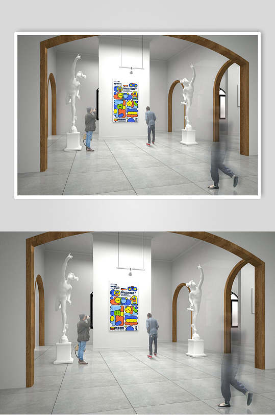 白色展馆画展样机布展