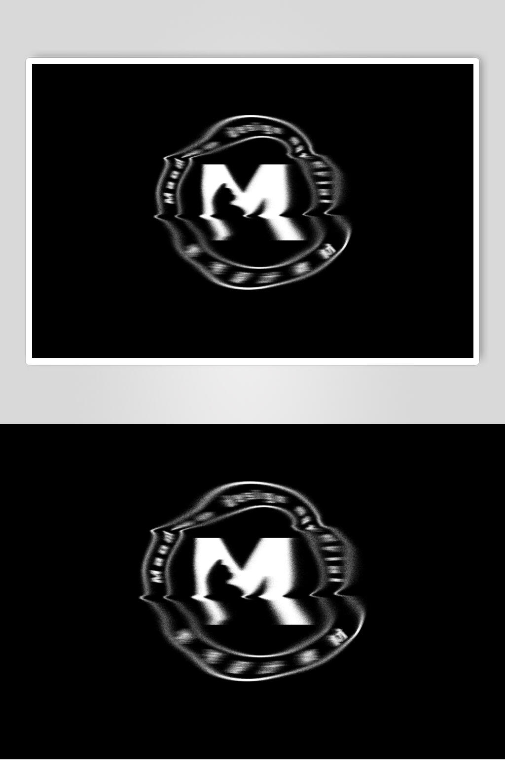 简约故障扭曲噪点LOGO字体样机素材