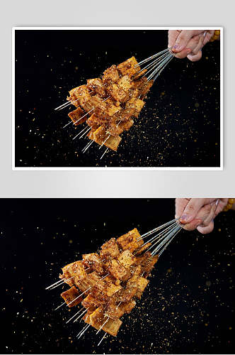 创意豆腐烤串图片