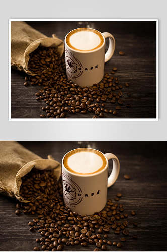 咖啡豆摩卡咖啡图片