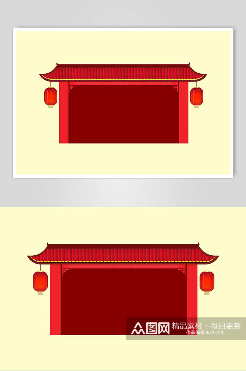 屋檐中式设计图案素材素材