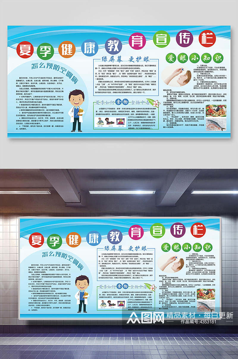 夏季医生健康教育宣传栏展板素材