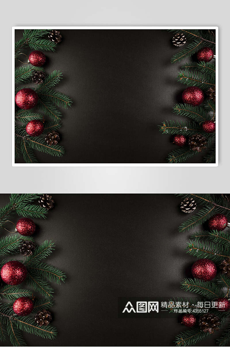 黑色质感圣诞节图片素材