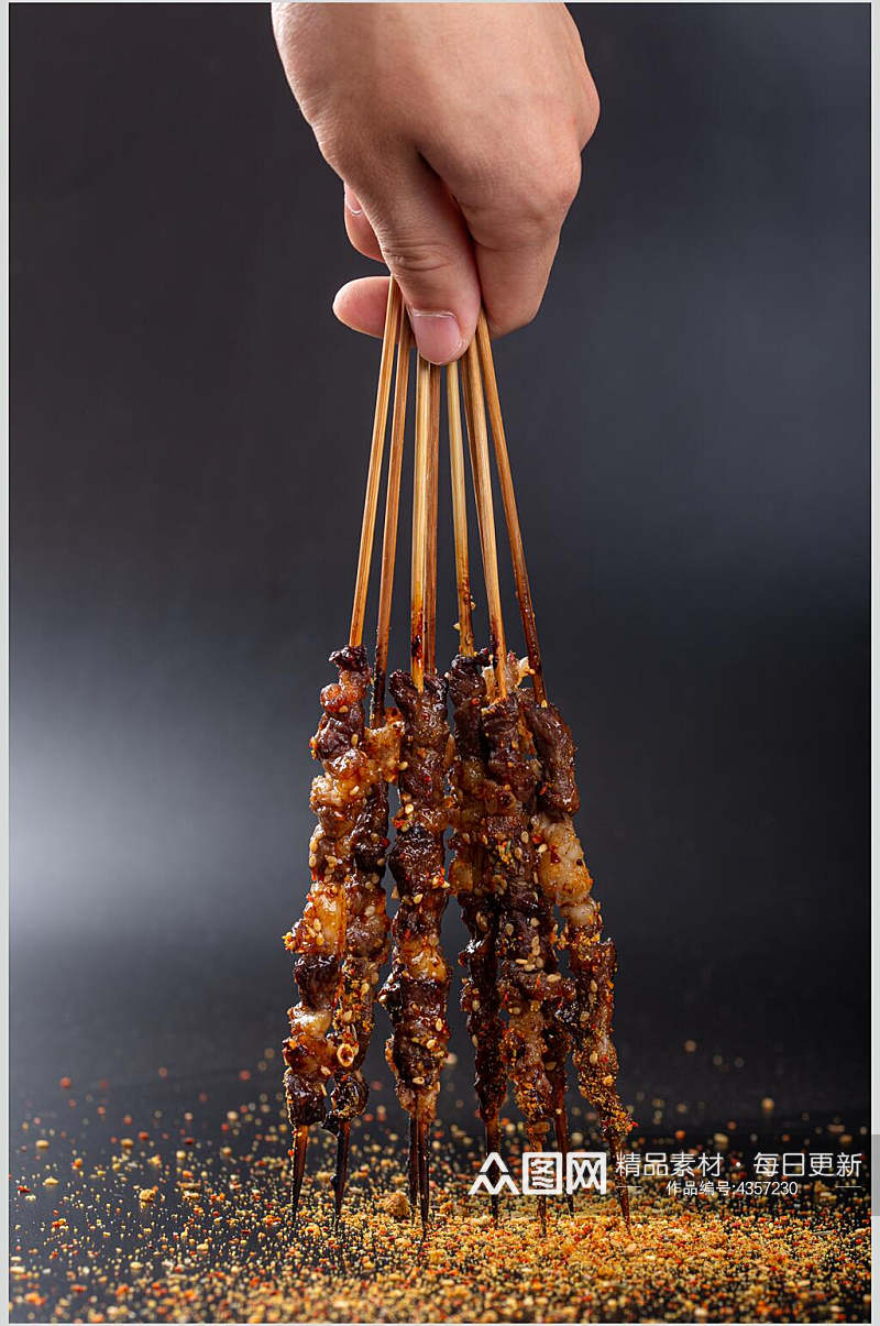 创意孜然肉串串串烧烤图片素材