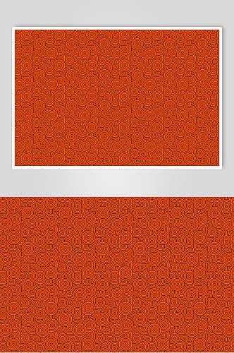 橘色图案中式设计图案素材