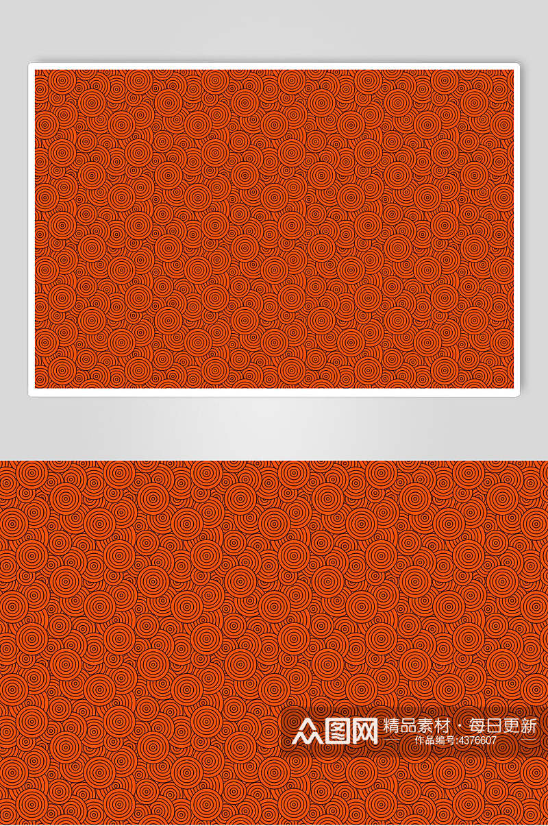 橘色图案中式设计图案素材素材