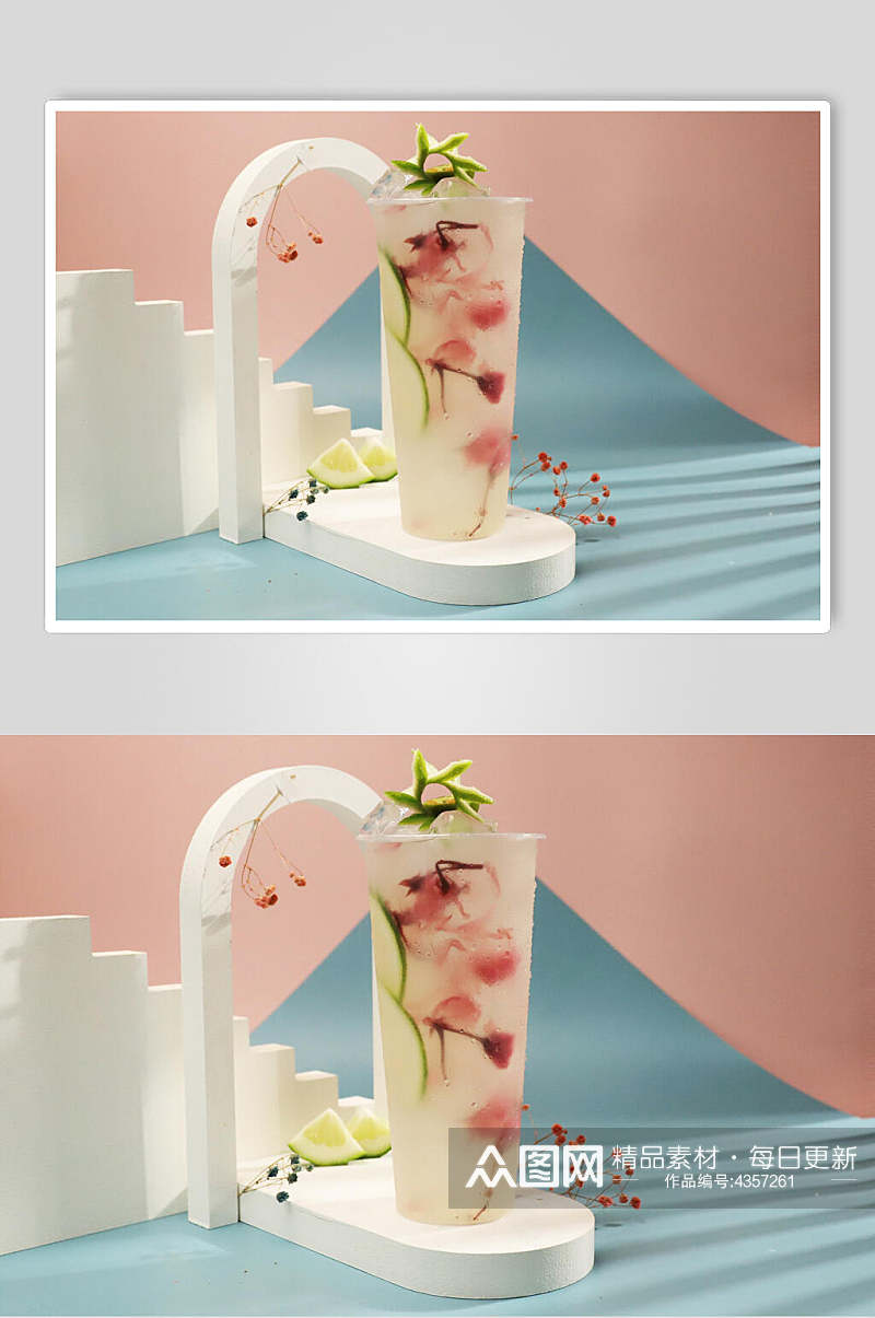 创意柠檬奶茶图片素材