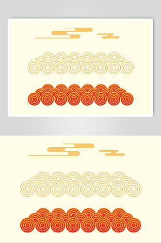 橘色中式设计图案素材