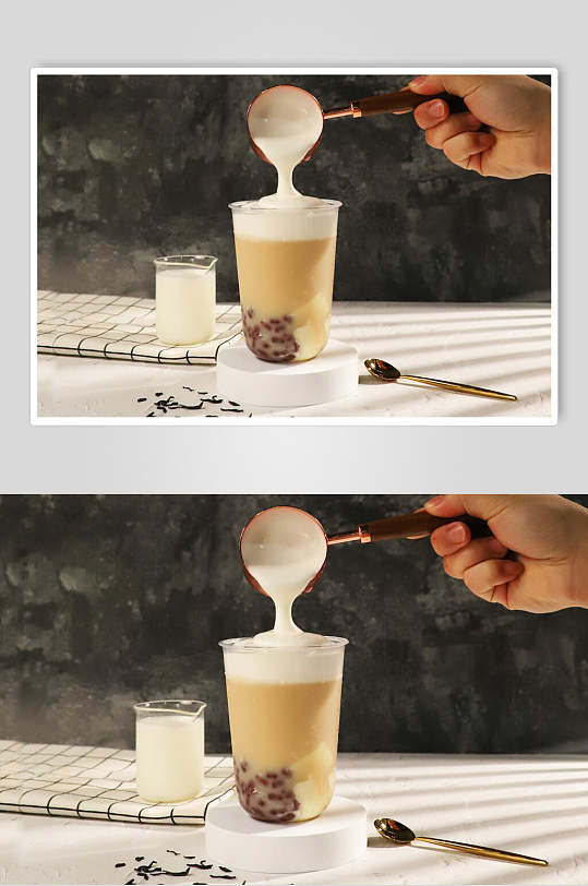 创意奶盖奶茶图片