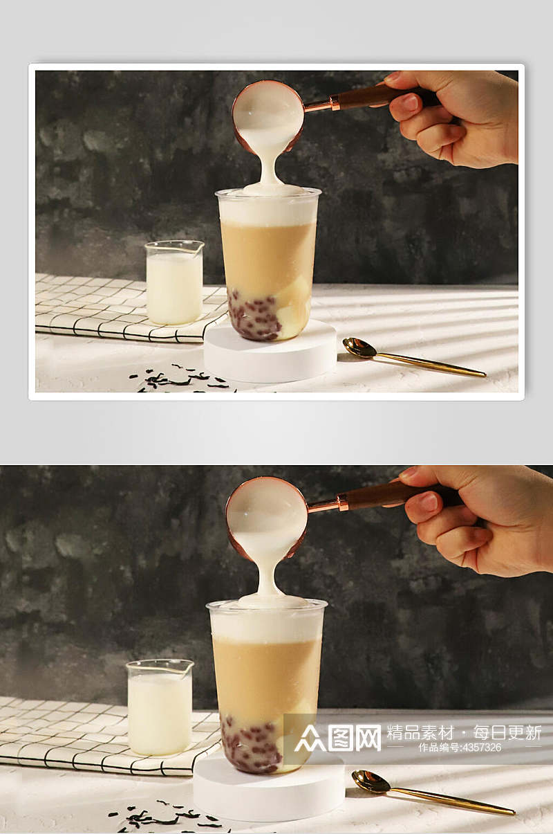 创意奶盖奶茶图片素材