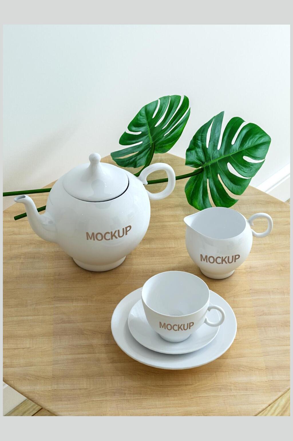 茶杯系列精致茶具贴图样机素材