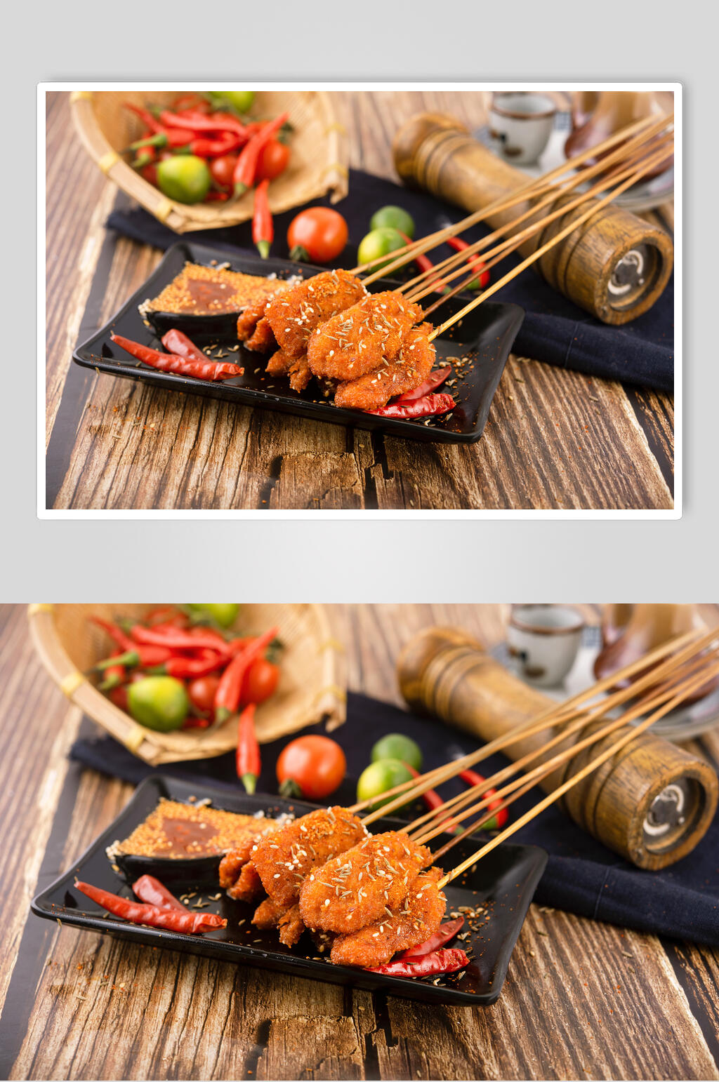 肉块串串烧烤图片素材