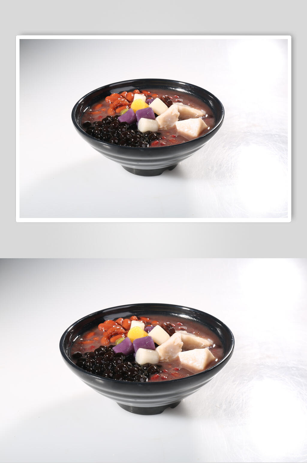 黑色碗黑珍珠芋圆图片素材