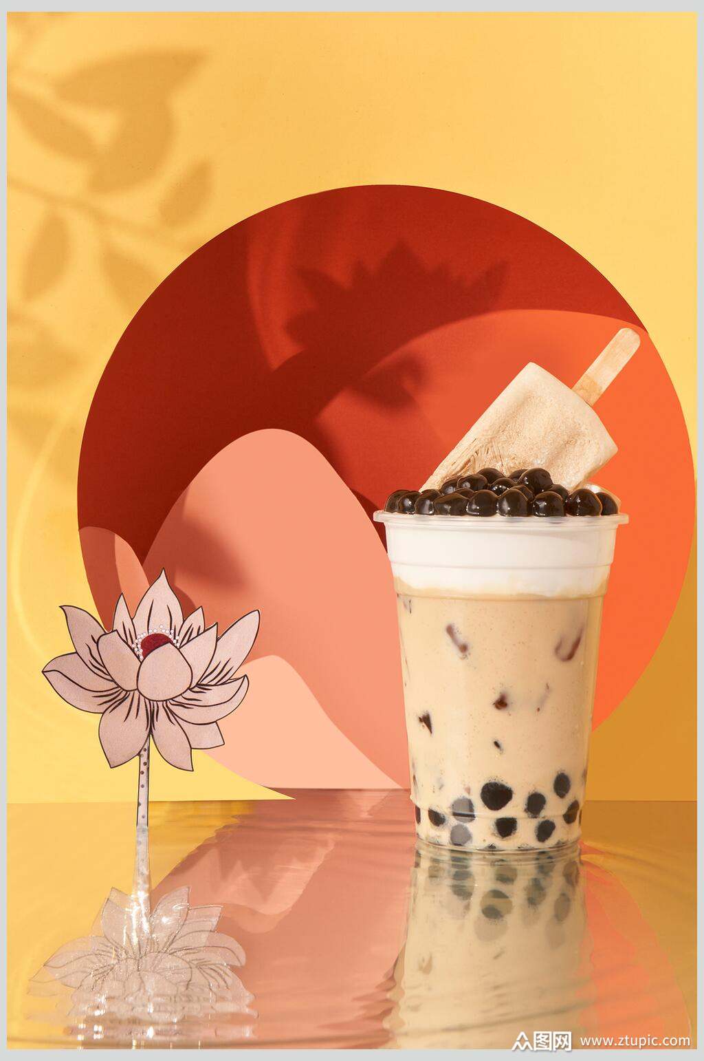 珍珠奶盖奶茶图片