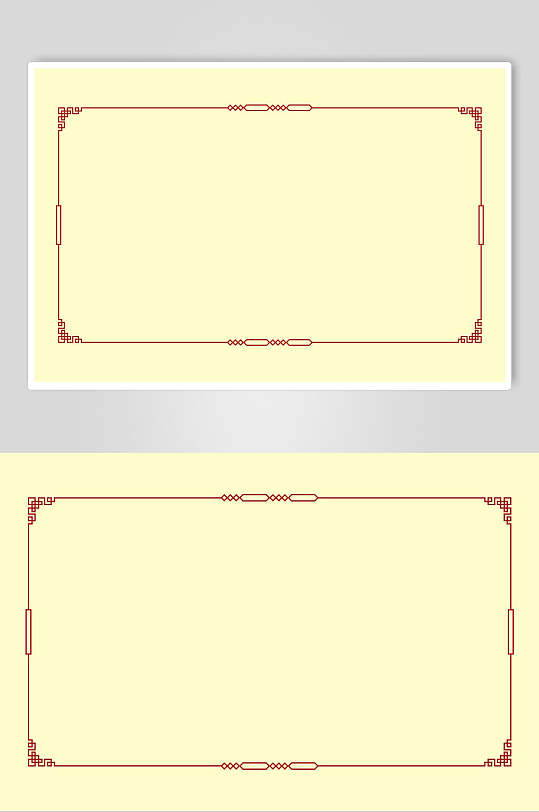 极简边框中式设计图案素材