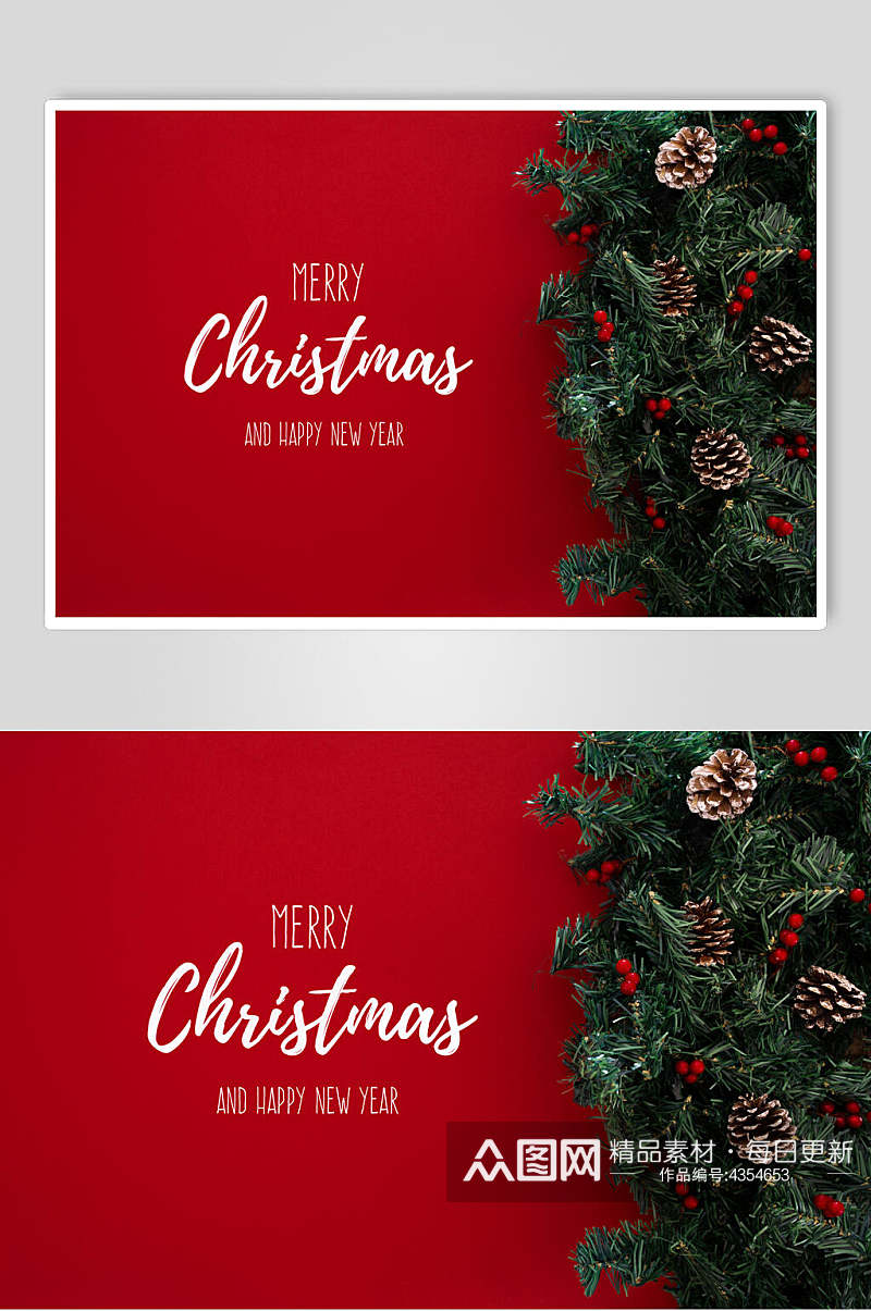 圣诞树红色圣诞节图片素材