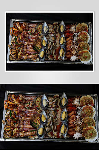 海鲜拼盘烧烤串串图片