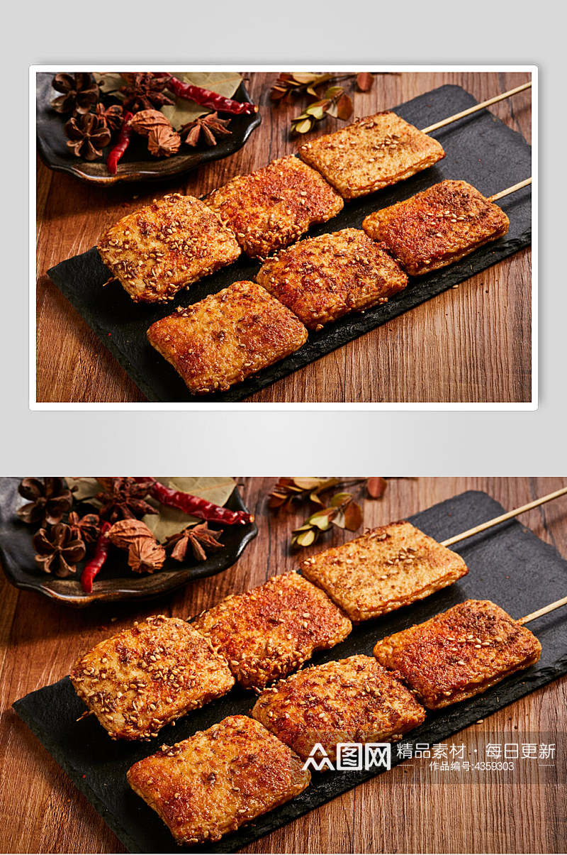 五香豆腐烧烤图片素材