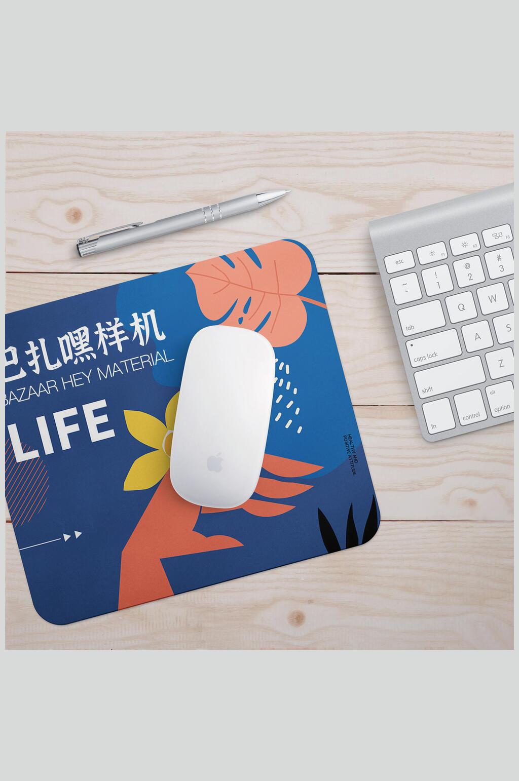 蓝色鼠标垫样机素材