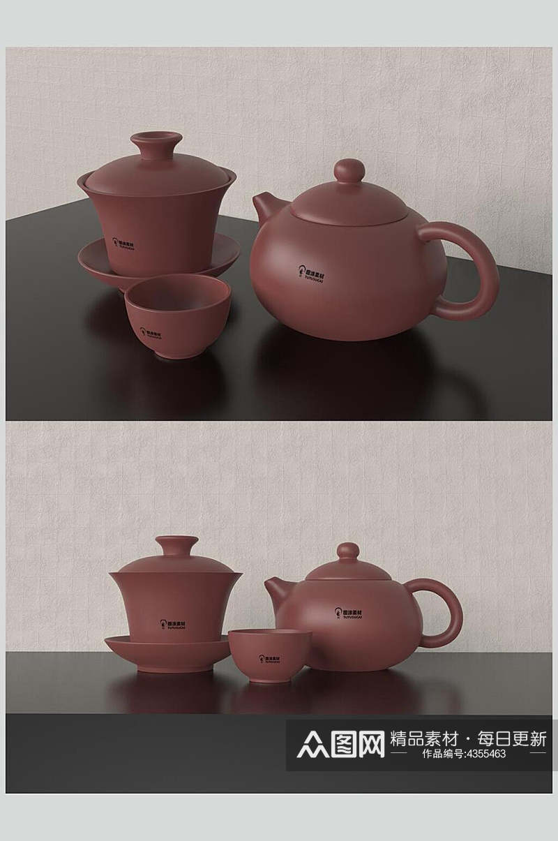 复古系列精致茶具贴图样机素材