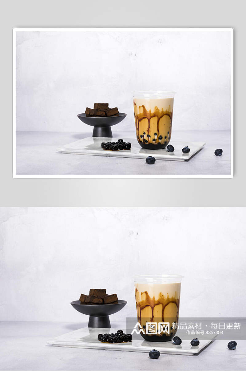 创意巧克力奶茶图片素材