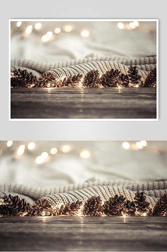 梦幻松果针织围巾圣诞节图片