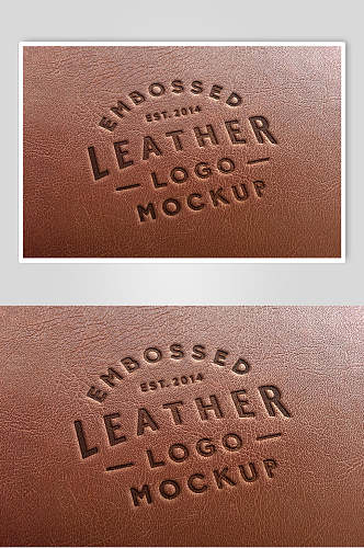 牛皮制商务品牌LOGO标志样机