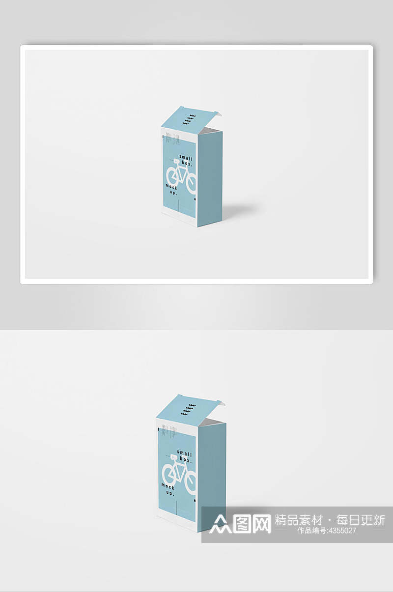 打开的蓝色盒子文创品牌VI样机素材