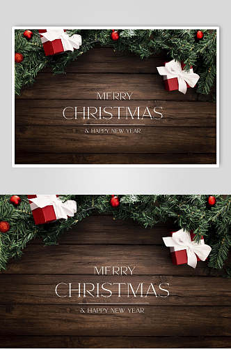 木板英文红色方块圣诞节图片