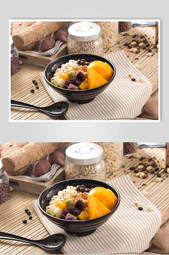 黑碗黑勺罐装坚果芋圆图片