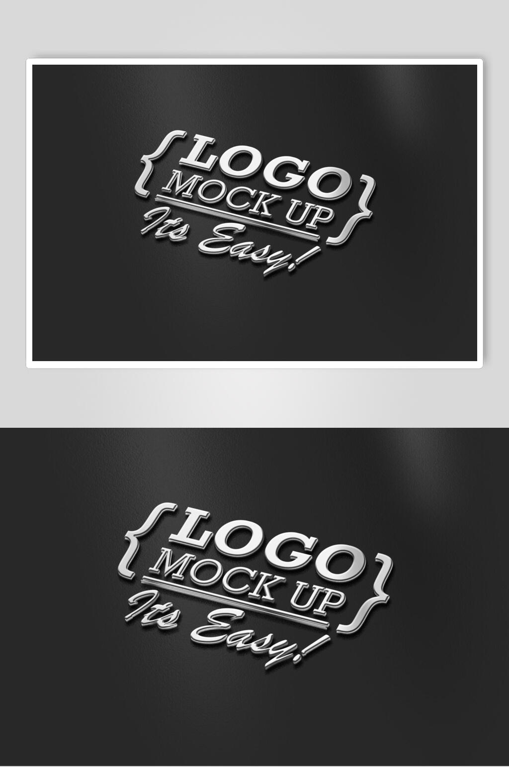 黑色商务品牌LOGO标志样机素材