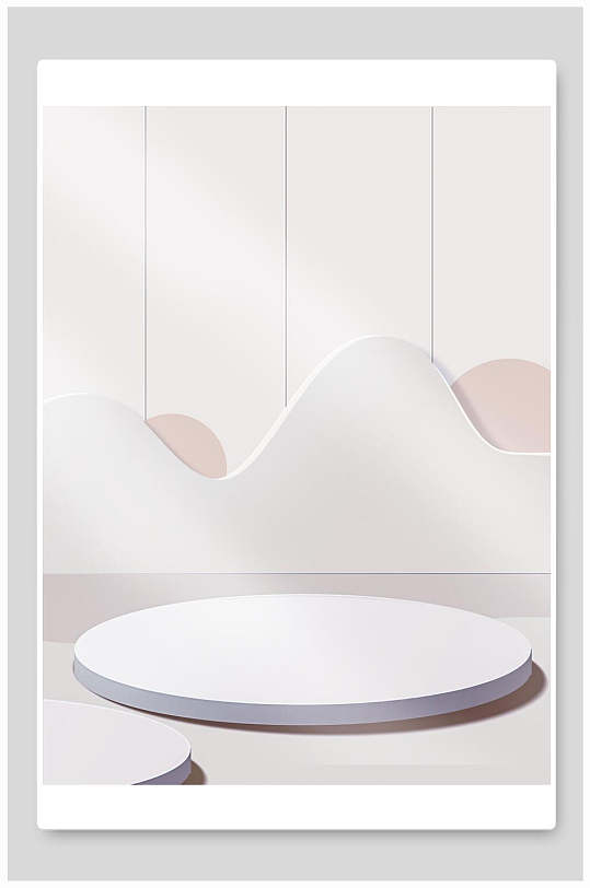 白色立体空间产品展示背景