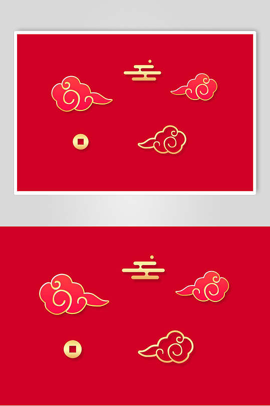 金红中式设计图案素材