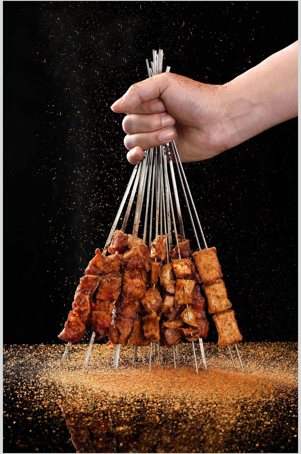 铁签烤串图片素材