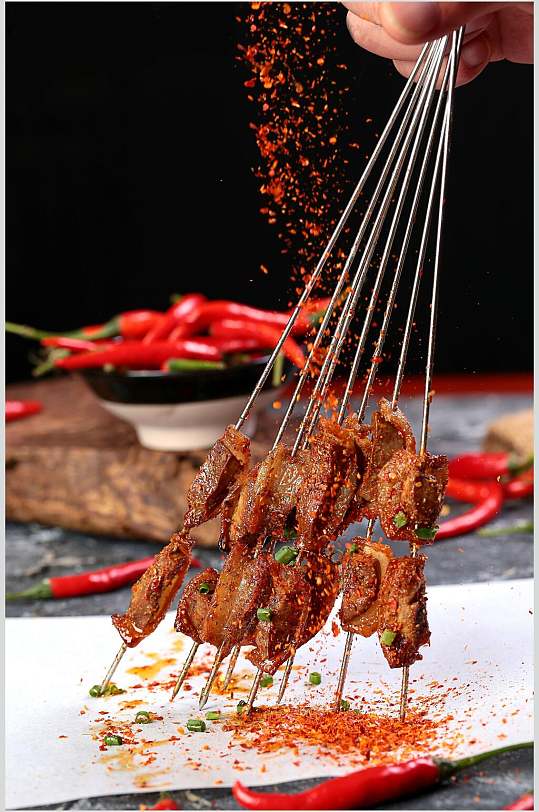 麻辣鸭胗烤串图片