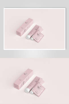 英文字母粉美妆品牌VI包装样机