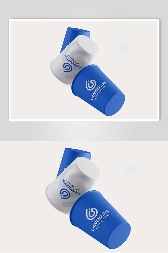 英文字母图标蓝企业品牌VI样机-众图网