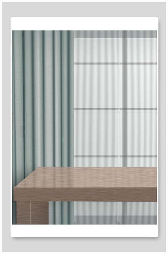 立体空间产品展示绿白拼色窗帘背景