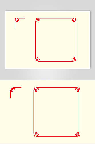 正方形边框中式设计图案素材