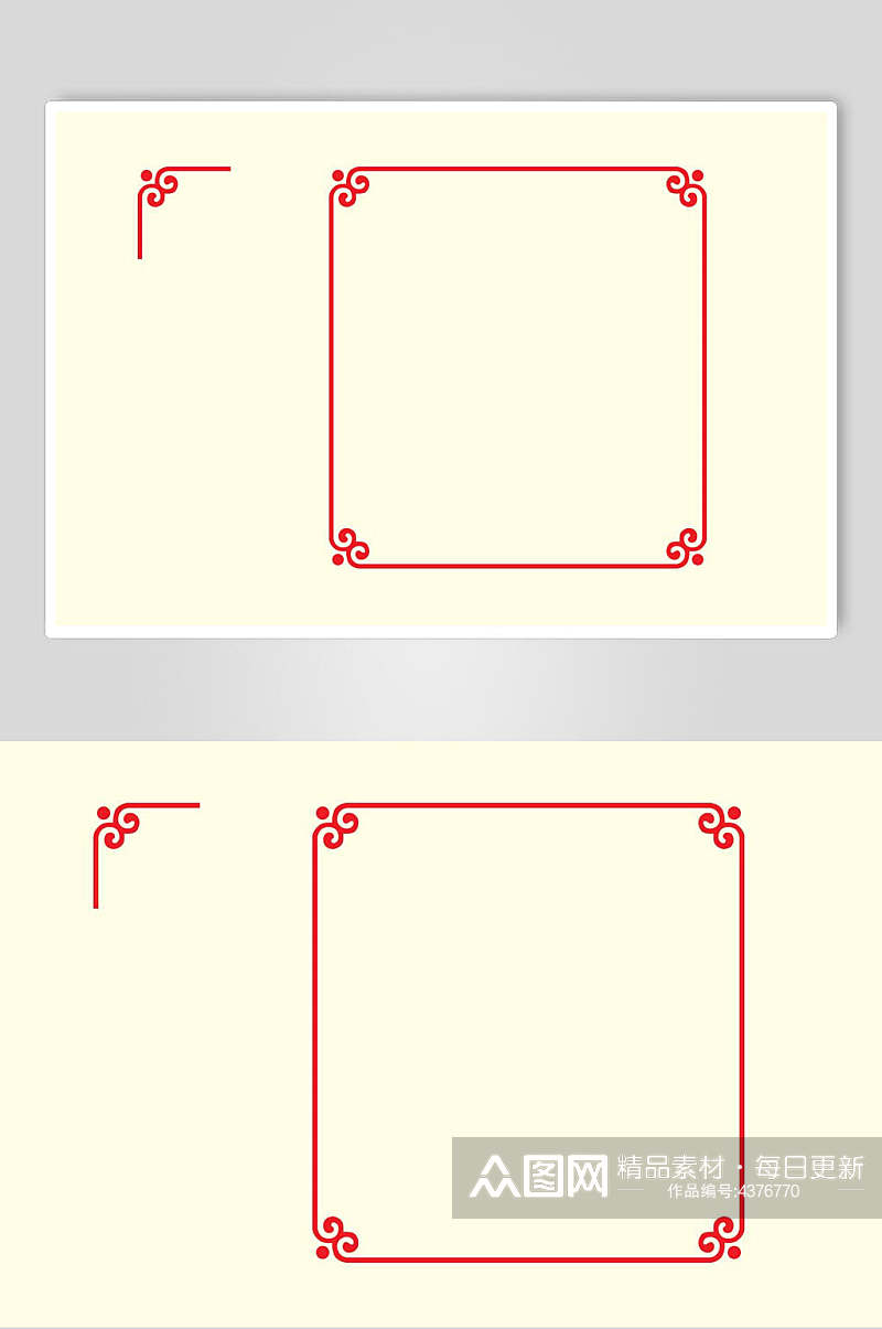 正方形边框中式设计图案素材素材