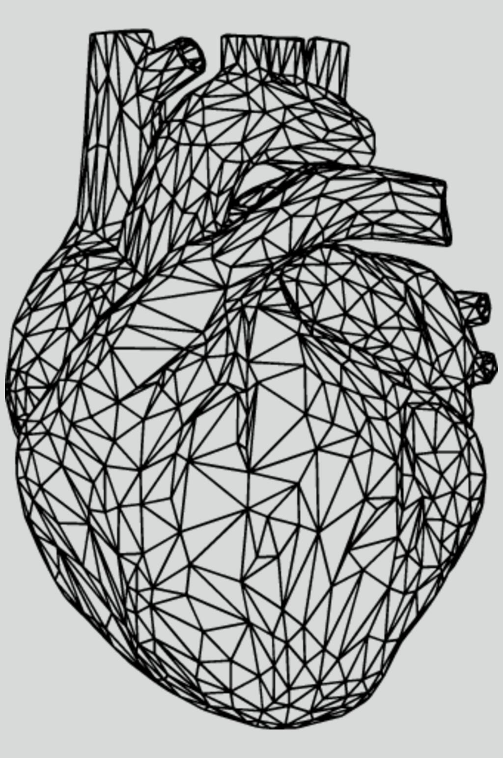 心脏线描立体素材素材