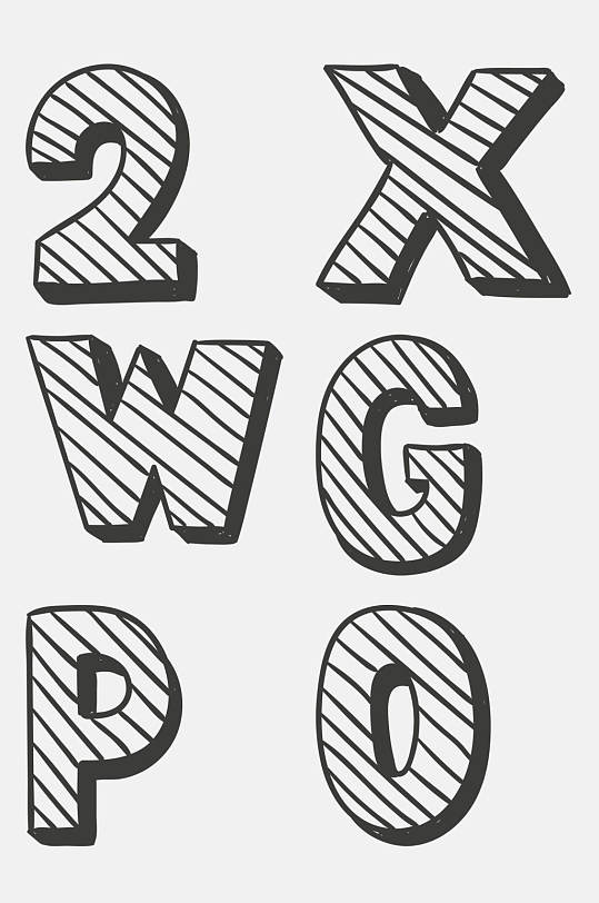 立即下载斑马纹立体数字免抠素材手绘大气数字旗帜云五一劳动节插画