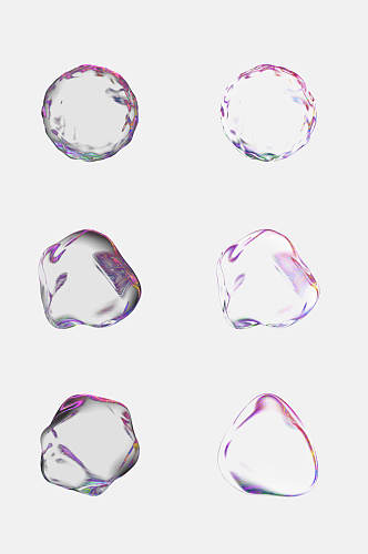 炫彩透明泡泡免抠设计素材