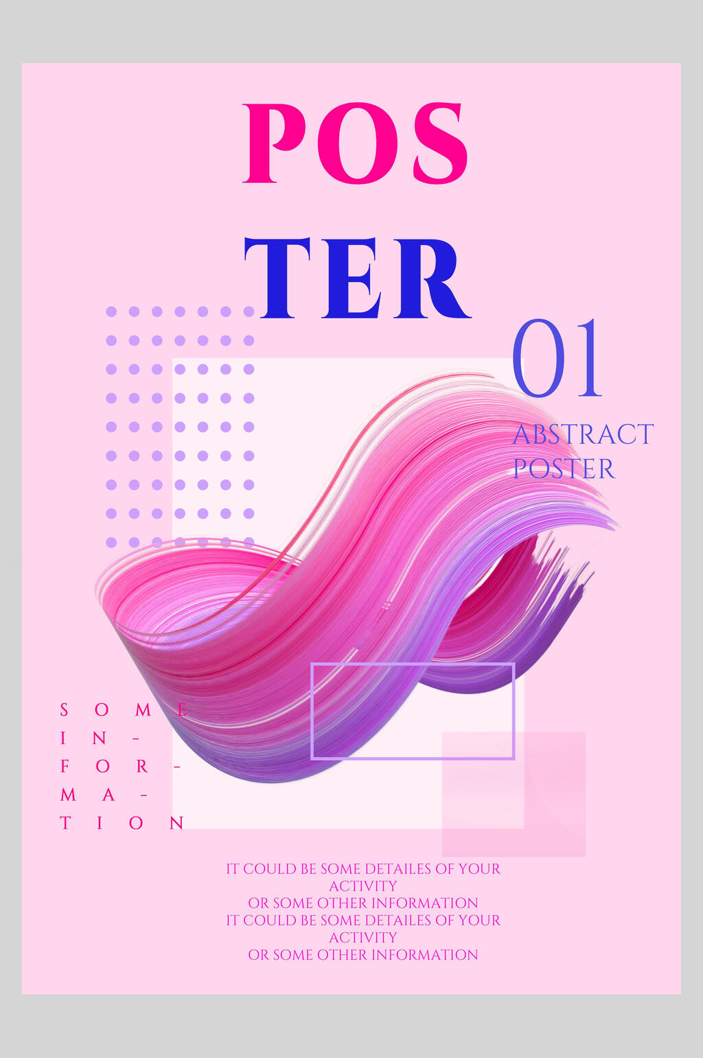 粉红色简约艺术创意海报素材