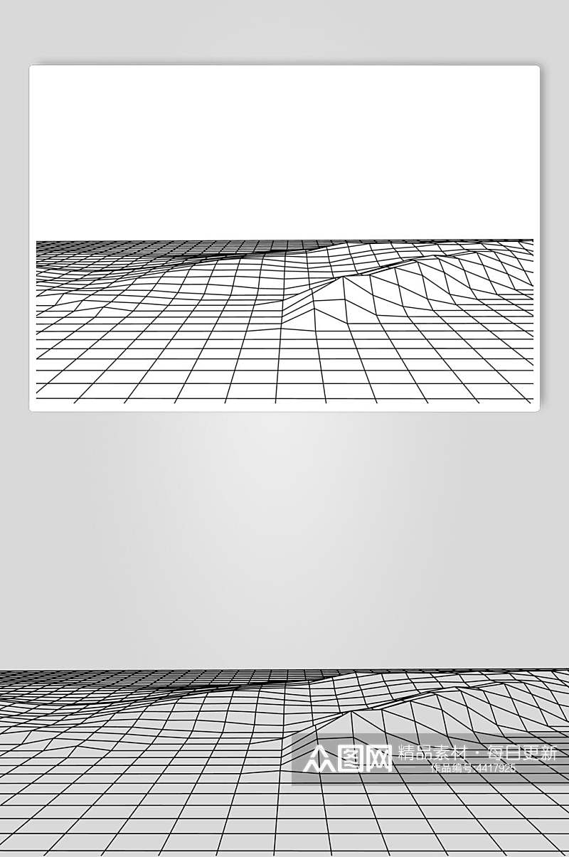 大气丘陵抽象网格地形矢量素材素材