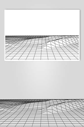 大气丘陵抽象网格地形矢量素材