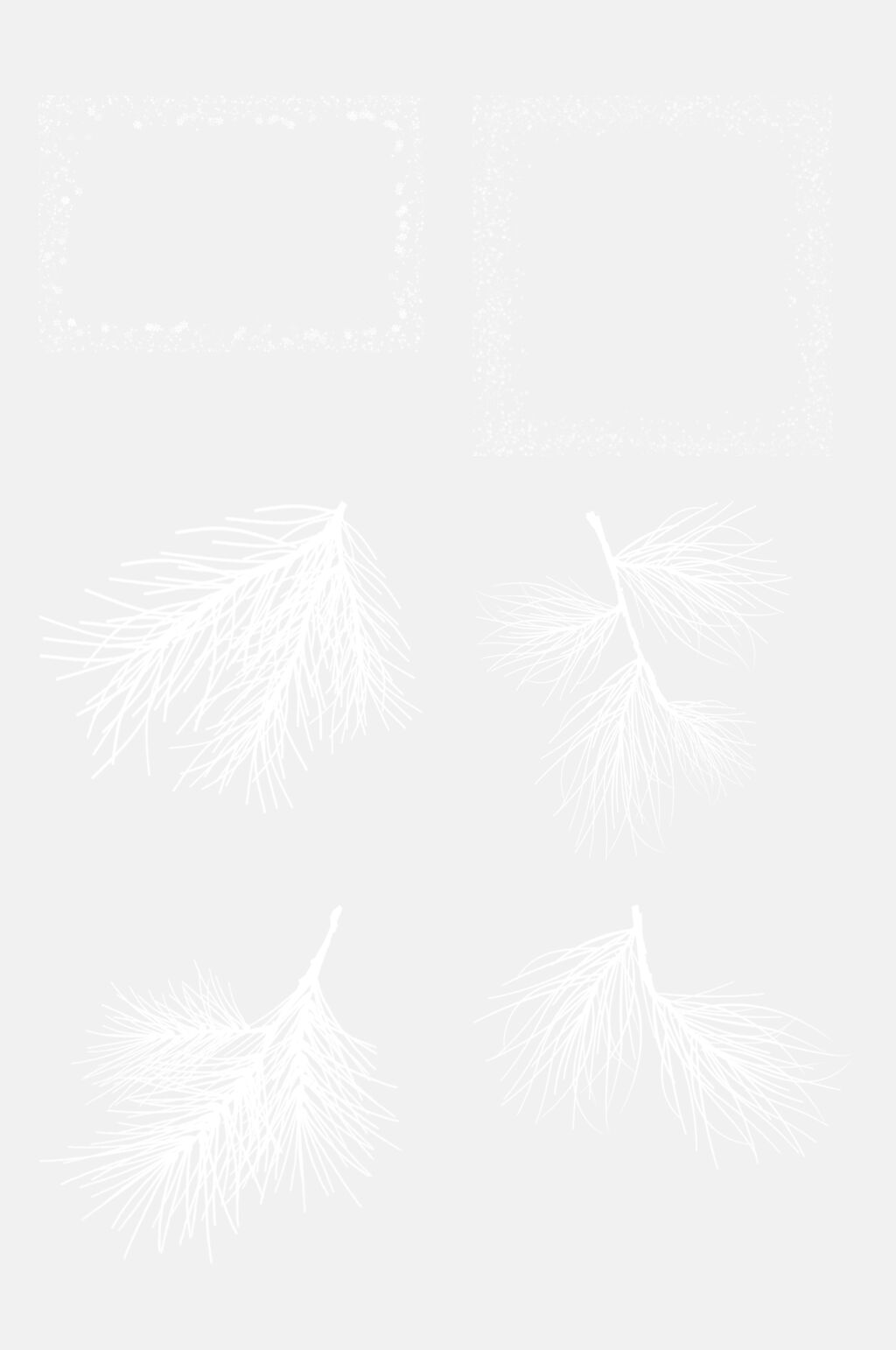 雪花彩灯冬天冰框免抠素材素材